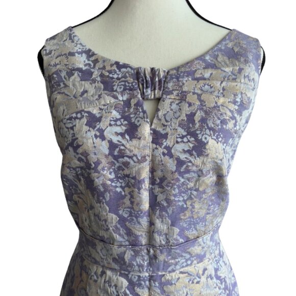 TAHARI ASL LILAC GOLD BROCADE GORGEOUS COCKTAIL DRESS, SZ. 8P - Picture 2 of 9